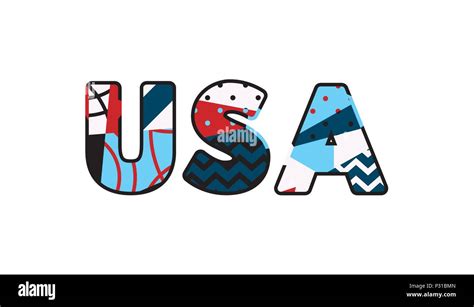 The Letters Usa Concept Written In Colorful Abstract Typography Vector