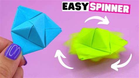 How To Make Origami Spinner Origami Fidget Toy Youtube