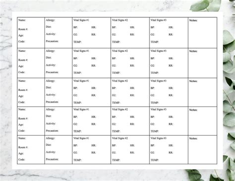 Printable Cna Report Sheets