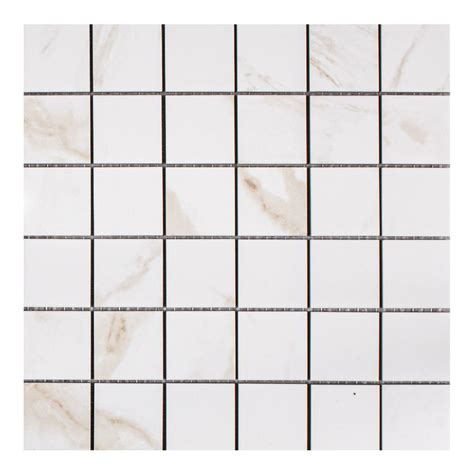 Gentle Gold Gloss Marble Effect Porcelain Mosaic Tile Premium Tiles