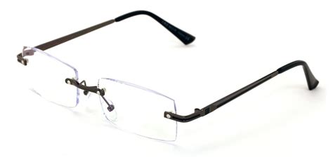 Men Metal Rimless Diamond Cut Anti Blue Blocker Uv Reading Glasses Clear Lens Ebay