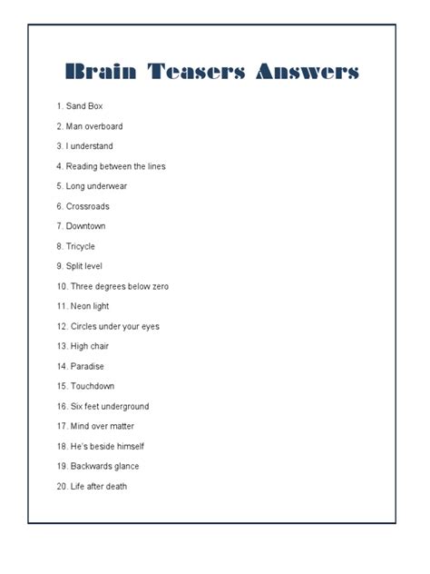 101 Brain Teasers For Adults With Answers Parade Worksheets Library