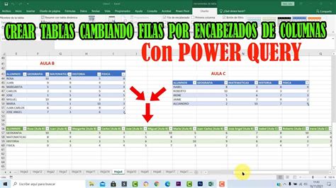 Crear TABLAS Con Filas Como ENCABEZADOS DE COLUMNAS Con Editor POWER