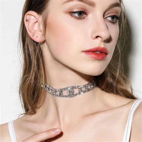 2017 Luxury Rhinestone Choker Crystal Maxi Necklace Statement Multilayer Wedding Chokers Collier