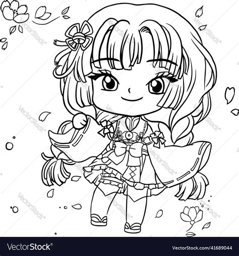 Drawing Cartoon Cute Coloring Page Line Art, Outline Anime, 41% OFF