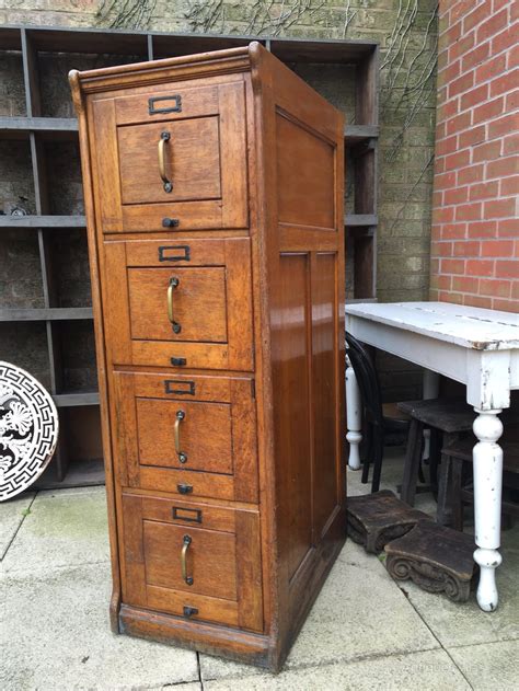 Oak 4 Drawer Filing Cabinet Antiques Atlas