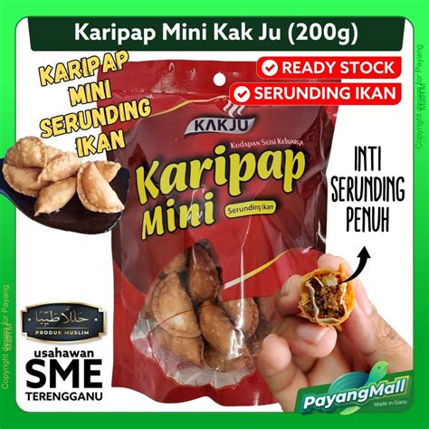 𝗣𝗔𝗬𝗔𝗡𝗚 𝗠𝗔𝗟𝗟 Karipap Mini Serunding Ikan Kak Ju Inti Padat Asli