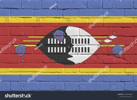 Swaziland Flag Depicted Paint Colors On Stock Photo 1604903908 ...