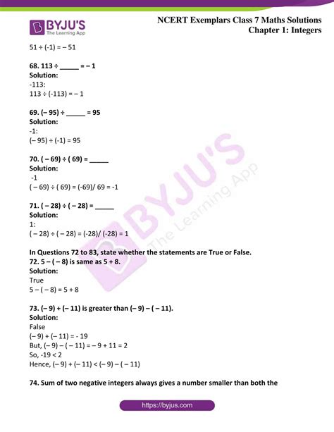 Ncert Exemplar Solutions For Class 7 Maths Chapter 1 Integers Access