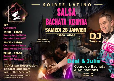 Soirée SBK DJ TOSCANO et cours de Bachata Bilal Julie Cabaret