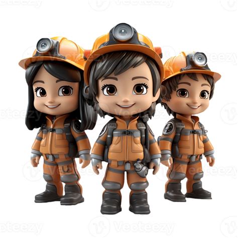 Ai Generated 3d Firefighter Isolated On Isolated Transparent Background