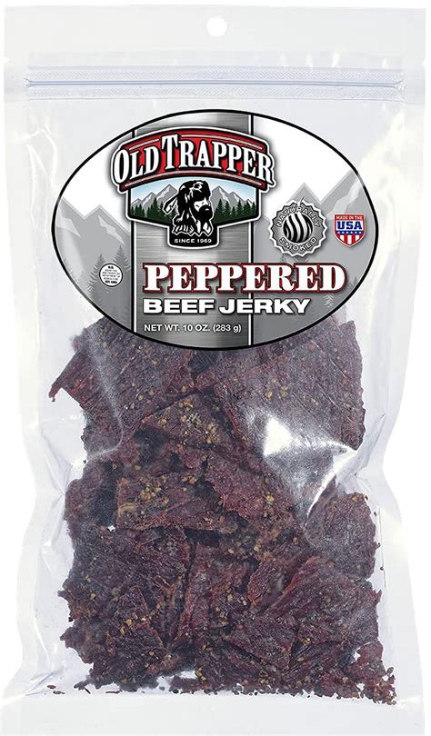 Old Trapper Peppered Beef Jerky Traditional Style Real Wood Smoked Snacks Healthy Snacks