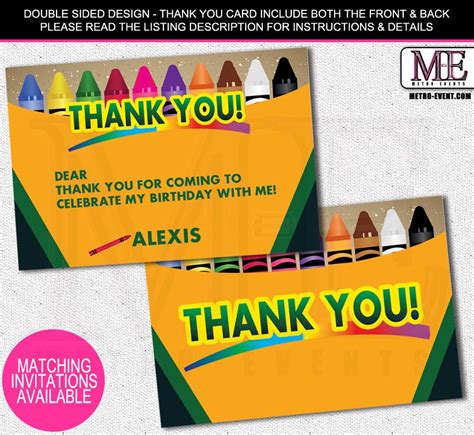 Crayon Thank You Cards