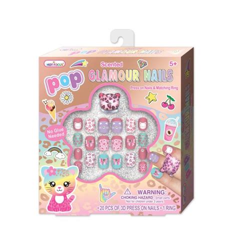 Hot Focus Pop Glamour Nails