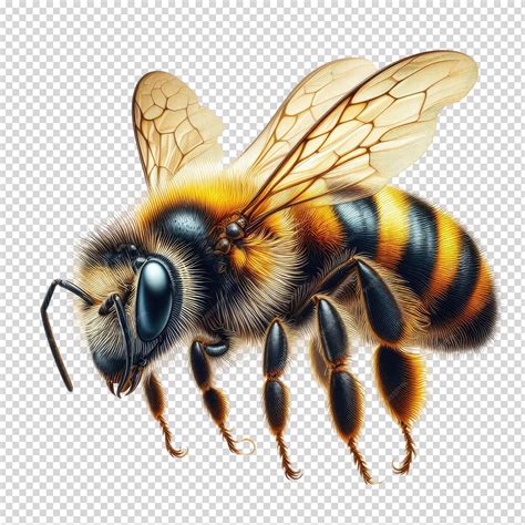 Premium PSD | A bee with a yellow head and a black and yellow bee on