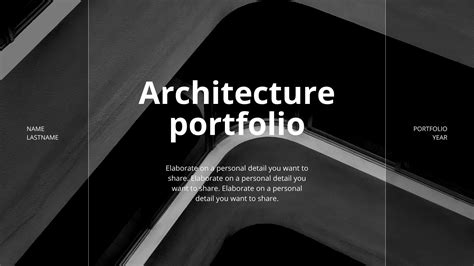 Black Minimal Architecture Portfolio Free Ppt Google Slides Template