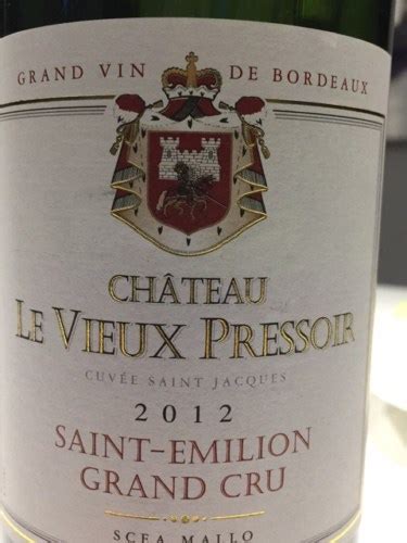 Château Le Vieux Pressoir Saint Émilion Grand Cru Vivino