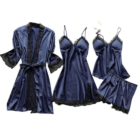 Lindreshi Lingerie Sets For Women Lingerie Women Silk Lace Robe Dress