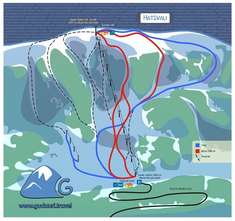 Map Of Ski Lifts And Slopes In Hatsvali Mestia Gudauri Ski Resort