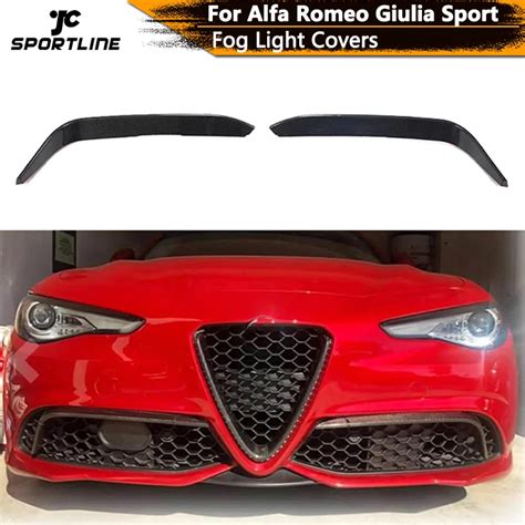 Car Front Bumper Fog Light Covers For Alfa Romeo Giulia Sport