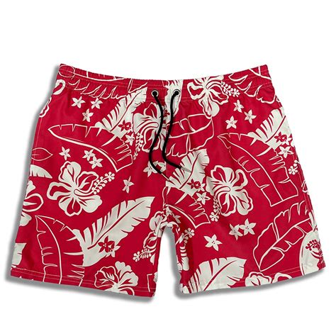 Cllios Mens Swim Shorts Retro Printed Board Surfing Shorts Elastic