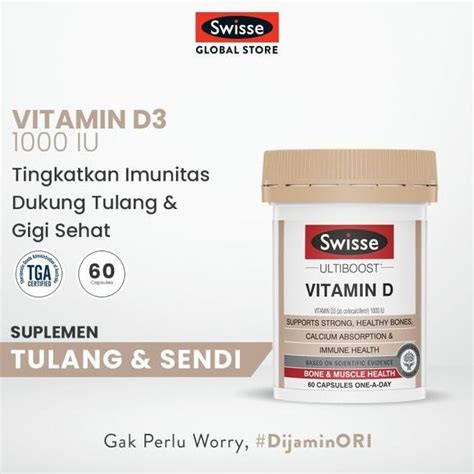 Jual Now Swisse Ultiboost Vitamin D 1000 Iu 60 Kapsul Orginal Store