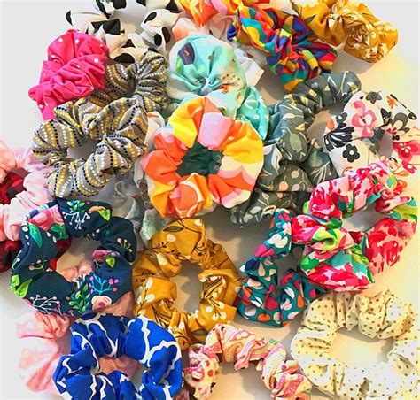 Small Scrunchies Thin Hair Scrunchies Handmade Scrunchies Cotton