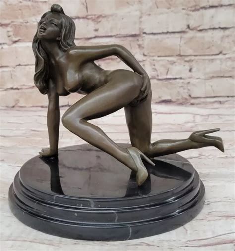 Lost Wax Mavchi Nude Female Naked Sexy Pose Bronze Figurine Sculpture