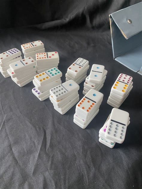 Vintage Domino By Cardinal Set Of Thick Ivory Dominos In Gray Snap