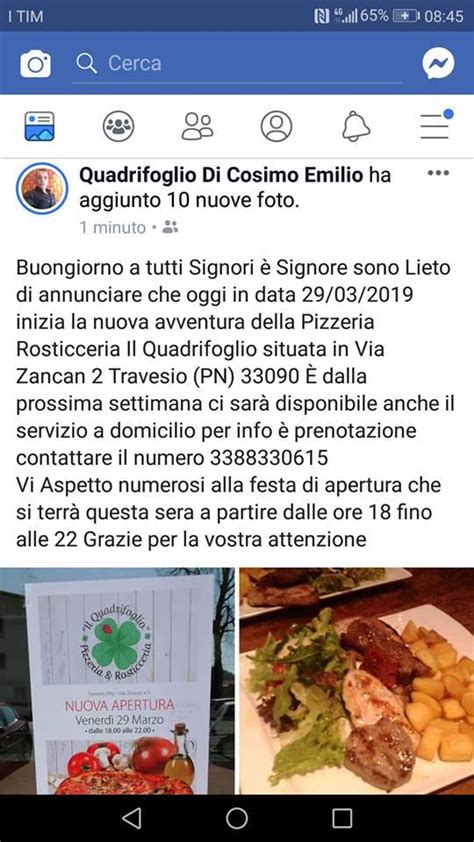 Menu Da Il Quadrifoglio Ristorante Travesio