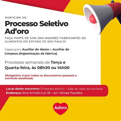 Frango Ad oro em Várzea Paulista faz processo seletivo nesta quarta