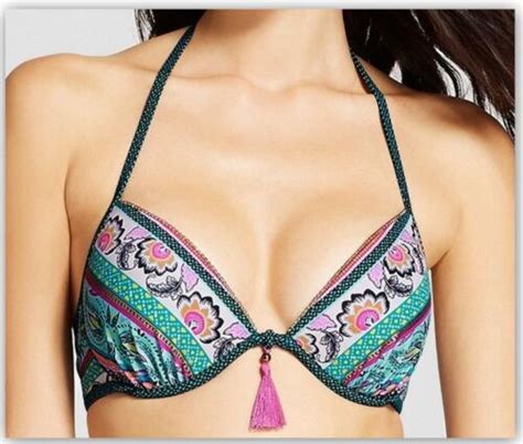 Women S Shade Shore Light Lift Bikini Top Only Teal Boho Stripe Ebay