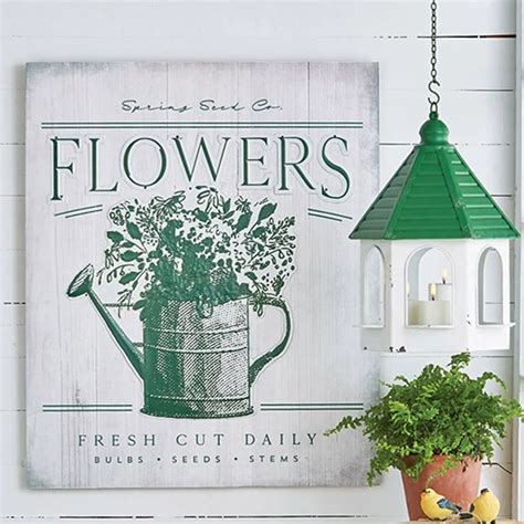 Fresh Cut Flowers Wood and Metal Sign | Antique Farmhouse