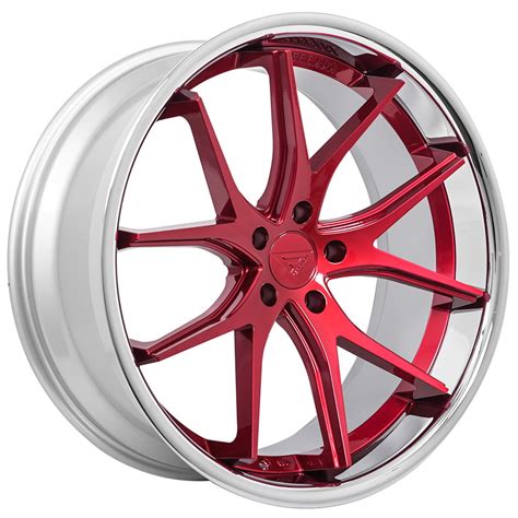 22 Ferrada Wheels FR2 Custom Red Rouge With Chrome Lip Rims FR103 5