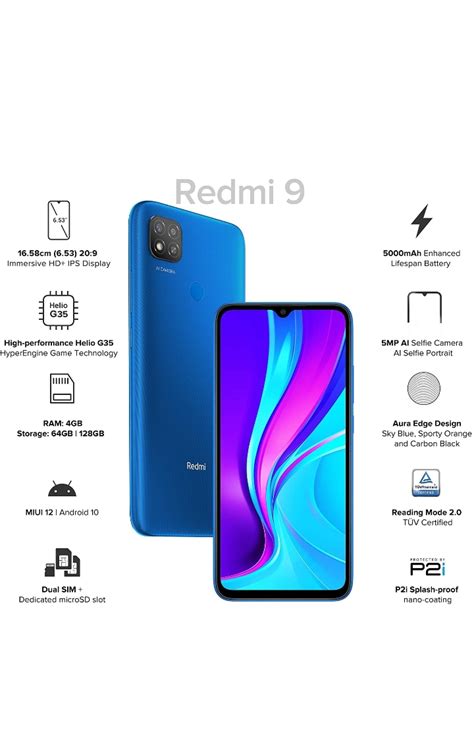 Redmi Sky Blue Gb Ram Gb Storage Mah Ghz Mediatek