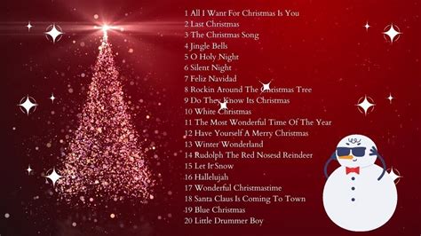 20 Classic Christmas Songs Compilation Best Christmas Songs Dancing Snowman And Christmas Tree