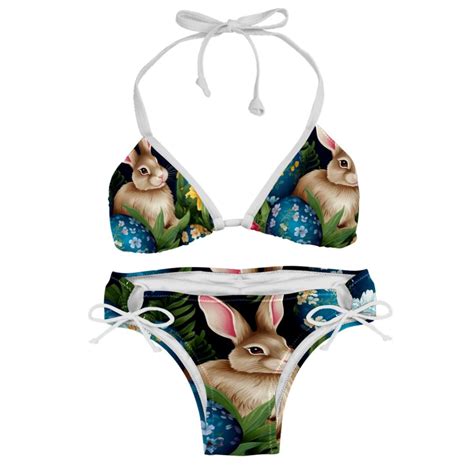 Easter Adjustable Strap Bikini Set With Detachable Sponge Two Pack