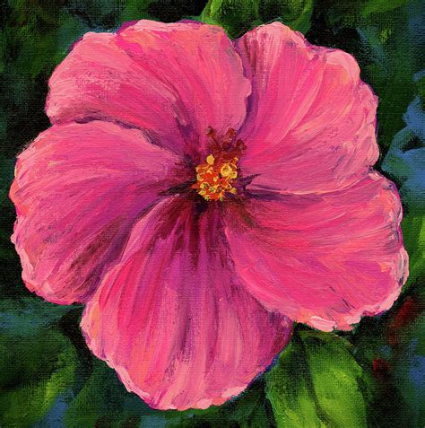 Pink Hibiscus Painting