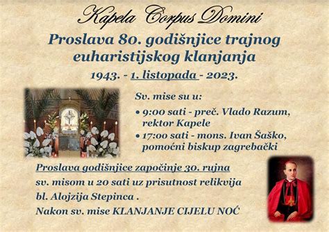 80 godišnjica trajnog euharistijskog klanjanja u kapeli Corpus Domini