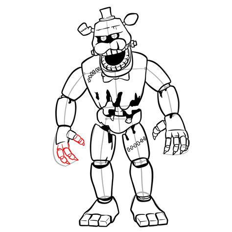 How To Draw Dreadbear Fnaf Sketchok Easy Drawing Guides