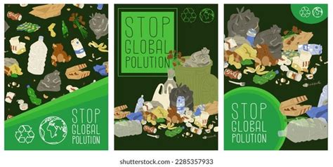 Earth Day Poster Set Vector Illustrations Stock Vector Royalty Free