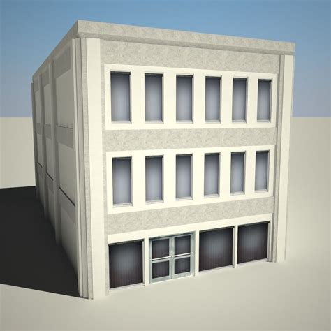 Edificio De Apartamentos 22 Low Poly Modelo 3D 19 3ds Max C4d