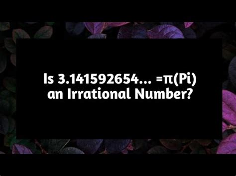 Is An Irrational Number Decimal Representation Of