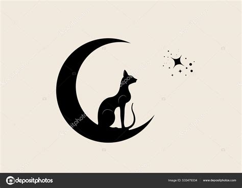 Cat And Moon Silhouette Tattoo