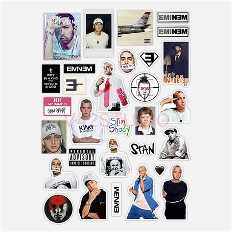 Eminem Sticker Rock Band Retro Waterproof Decorative Sticker Rock Phon