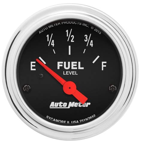 AutoMeter 2519 Traditional Chrome Electric Fuel Level Gauge 2 1 16 EBay