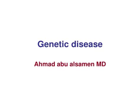 Ppt Genetic Disease Powerpoint Presentation Free Download Id9462311