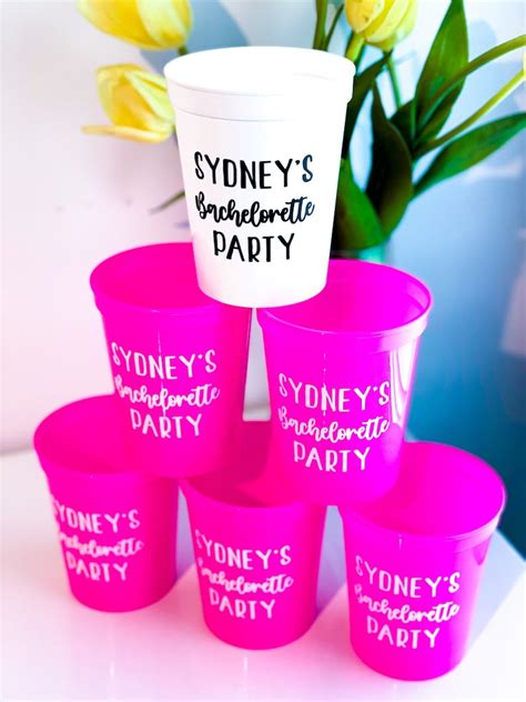 Customized Bachelorette Party Cups Bachelorette Decorations Etsy