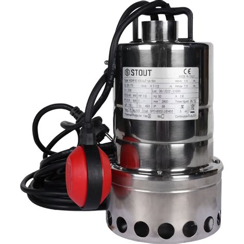 Дренажный насос с поплавком STOUT Spd-0002-200450 RG0091CN917KU6 ...
