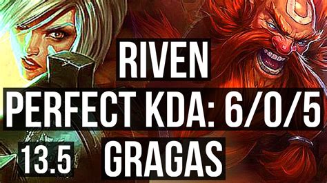 RIVEN Vs GRAGAS TOP 6 0 5 900K Mastery Dominating KR Master